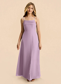 Azazie Lilly Junior Wisteria A-Line Pleated Chiffon Dress image4