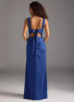 Azazie Jesaphine Robes de demoiselle d'honneur Robe Fourreau en Satin extensible Arc Bleu Roi image5
