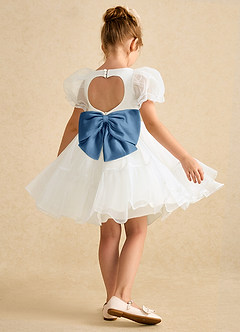 Azazie Debbie Abiti da Ragazza di Fiori Abito Principessa in Organza Scollo a Cuore Avorio Crepuscolo image6