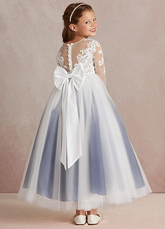 Azazie Elodie Flower Girl Dresses Ivory Stormy Ball-Gown Lace Dress image4