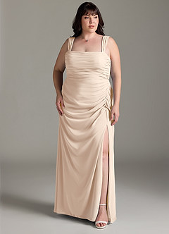 Azazie Jesaphine Bridesmaid Dresses White Alabaster Sheath Bow Chiffon Dress image8