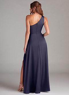Azazie Brooke Jurken voor bruidsmeisjes Jurk van Stretch Satijn met A-Lijn One-Shoulder Stormachtig image7