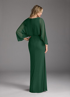 Azazie Ysabella Mère de la mariée Robes Robe Sirène en Maille Plissée Vert Foncé image11