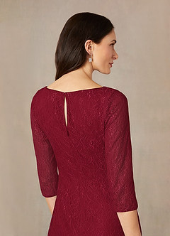 Azazie Lola Mother of the Bride Dresses Burgundy Sheath Lace Dress image5
