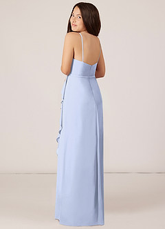 Azazie Kaylee Junior Ice A-Line with Belt Chiffon Dress image5