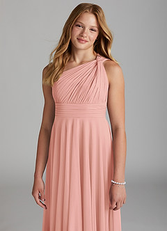 Azazie Charlize Junior Rosette A-Line Mesh Dress image6