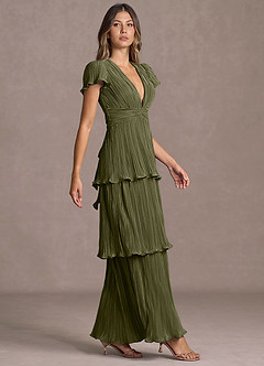 Maxi jurk Talira Licht Mosgroen image3