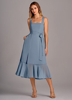 Azazie Deb Bridesmaid Dresses Twilight A-Line with Pockets Chiffon Convertible Dress image1