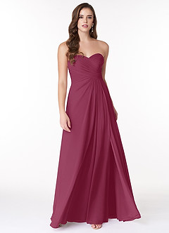 Azazie Arabella Allure Vestidos de damas de honor Vestido de Mora de Gasa de Corte en A Convertible con Escote de Corazón image4