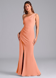 Azazie Madelyn Suknie dla druhen Syrena Jedno ramię Szyfon Do ziemi Sukienka image5