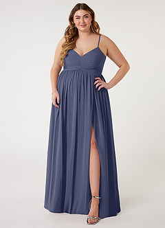 Azazie Alia Bridesmaid Dresses Stormy A-Line Pleated Chiffon Dress image6