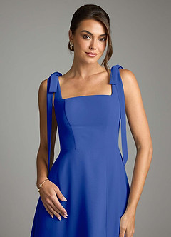 Azazie Debra Robes de demoiselle d'honneur Robe Trapèze Convertible en Mousseline de soie avec poches Bleu Roi image2