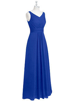 Azazie Pierrette Bridesmaid Dresses Royal Blue A-Line Pleated Chiffon Dress image9