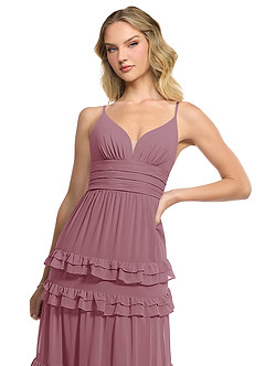 Azazie Rachel Bridesmaid Dresses Vintage Mauve A-Line Chiffon Dress image4