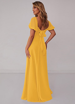 Barbie ♥ Azazie Bridesmaid Dresses Marigold A-Line Pleated Chiffon Dress image2