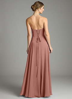 Azazie Ayla Abiti da Damigella Abito A-Line in Chiffon Scollo a Cuore Cedro Rosa image4