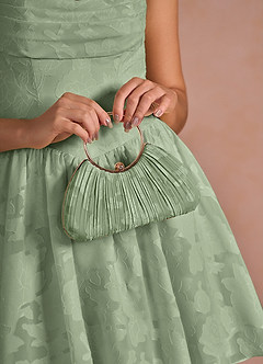 front Dopasowana kolorowa torebka plisowana z kwiatowym wzorem