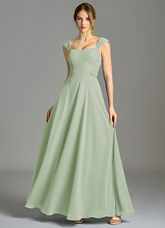 Azazie Oasis Bridesmaid Dresses Dusty Sage A-Line with Pockets Chiffon Dress image7