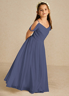 Azazie Chelle Flower Girl Dresses Stormy A-Line Pleated Chiffon Dress image4