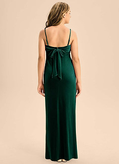 Azazie Mai Junior Vestido de Esmeralda de terciopelo de Corte en A con Escote de Corazón image2