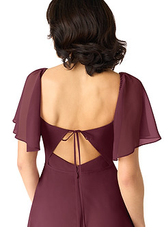 Azazie Chloe Bridesmaid Dresses Cabernet A-Line Sweetheart Neckline Chiffon Dress image3
