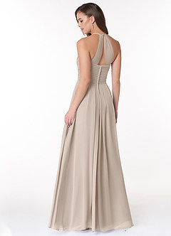 Azazie Ginger Bridesmaid Dresses Frost A-Line Halter Pleated Chiffon Dress image4