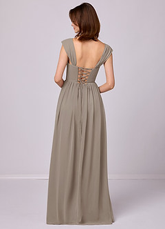 Barbie ♥ Azazie Bridesmaid Dresses Taupe A-Line Corset Chiffon Dress image6