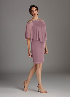 Azazie Junibee Mother of the Bride Dresses Dusty Rose Sheath Sequins Mesh Dress image3