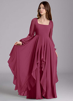 Azazie Clara Junior Klänning av A-Line i Chiffong Blouson image1