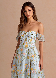 Midi jurk Denisse Hemelsblauw image4