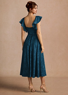 Robe Mi-Longue Marineblau Leilani image2