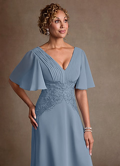 Azazie Milliat Suknie dla Matki Panny Młodej Linia A Koronka Szyfon Długość podłogi Sukienka image5