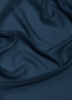 Azazie Dakota Vestidos de damas de honor Vestido Azul Marino Oscuro de Gasa de Línea A con Cuello en V plisado image10