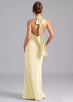 Azazie Velli Bridesmaid Dresses Lemon Sorbet Mermaid High Neck Chiffon Dress image2