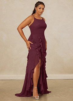 Christian Siriano Bridal for Azazie 1006 Bridesmaid Dresses Cabernet Mermaid Ruched Chiffon Dress image12