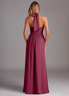 Azazie Avary Bridesmaid Dresses Mulberry A-Line Pleated Chiffon Dress image8