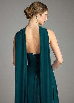 Azazie Ayla Abiti da Damigella Abito A-Line in Chiffon Scollo a Cuore Pino image11