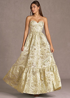 Vestido Dorado Largo Ylina image4