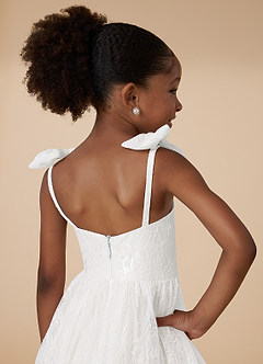 Azazie Tilly Flower Girl Dresses Diamond White A-Line Lace Dress image5