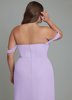 Azazie Johana Robes de demoiselle d'honneur Robe Sirène Convertible en Mousseline de soie Épaules dénudées Lilas image14