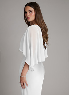 Azazie Ambra Bridesmaid Dresses White Mermaid Pleated Stretch Satin Dress image8