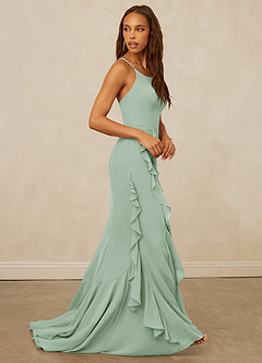 Christian Siriano Bridal for Azazie 1006 Bridesmaid Dresses Agave Mermaid Ruched Chiffon Dress image5