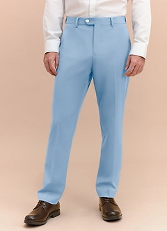 James Sky Blue Structured Stretch Dress Pants