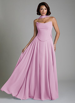 Azazie Ira Abiti da Damigella Abito A-Line in Chiffon Corsetto Rosa Confetto image1