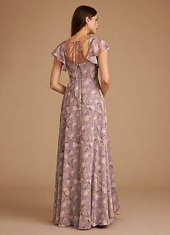 Azazie Bondi Bridesmaid Dresses Lilac Bloom Floral A-Line Ruched Bloom Dress image2