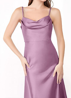 Azazie Alaija Bridesmaid Dresses Wisteria Mermaid Side Slit Stretch Satin Dress image5