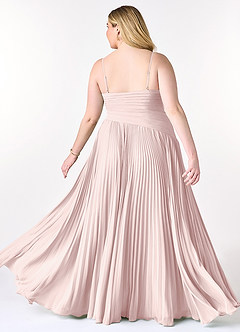 Azazie Vini Abiti da Damigella Abito A-Line in Chiffon con Scollo a V a Pieghe Rosa Rossore image9