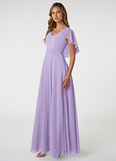 Azazie Jamie Bridesmaid Dresses Lilac A-Line Chiffon Dress image3