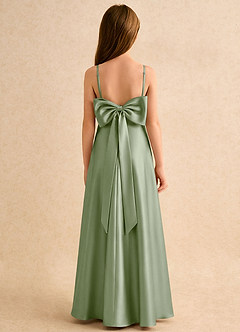 Azazie Joella Girls Formal Flower Girl Klänningar Klä A-Line i Stretch Satin Plisserad image1