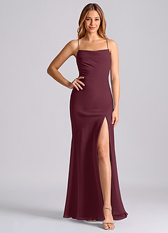 Azazie Grata Bridesmaid Dresses Cabernet Mermaid Pleated Chiffon Dress image6